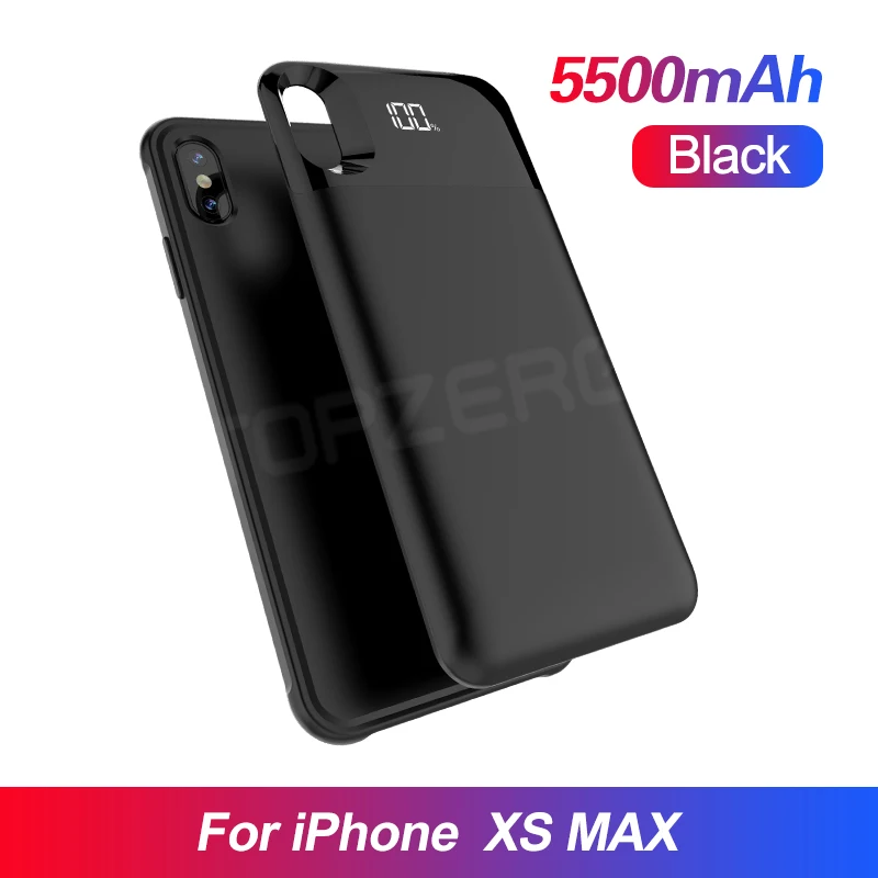 Зарядное устройство чехол для iPhone 5 5S SE 6 6S 7 8 Plus X XS XR XS MAX 11 Pro MAX Универсальное портативное зарядное устройство чехол - Цвет: LED For XS MAX