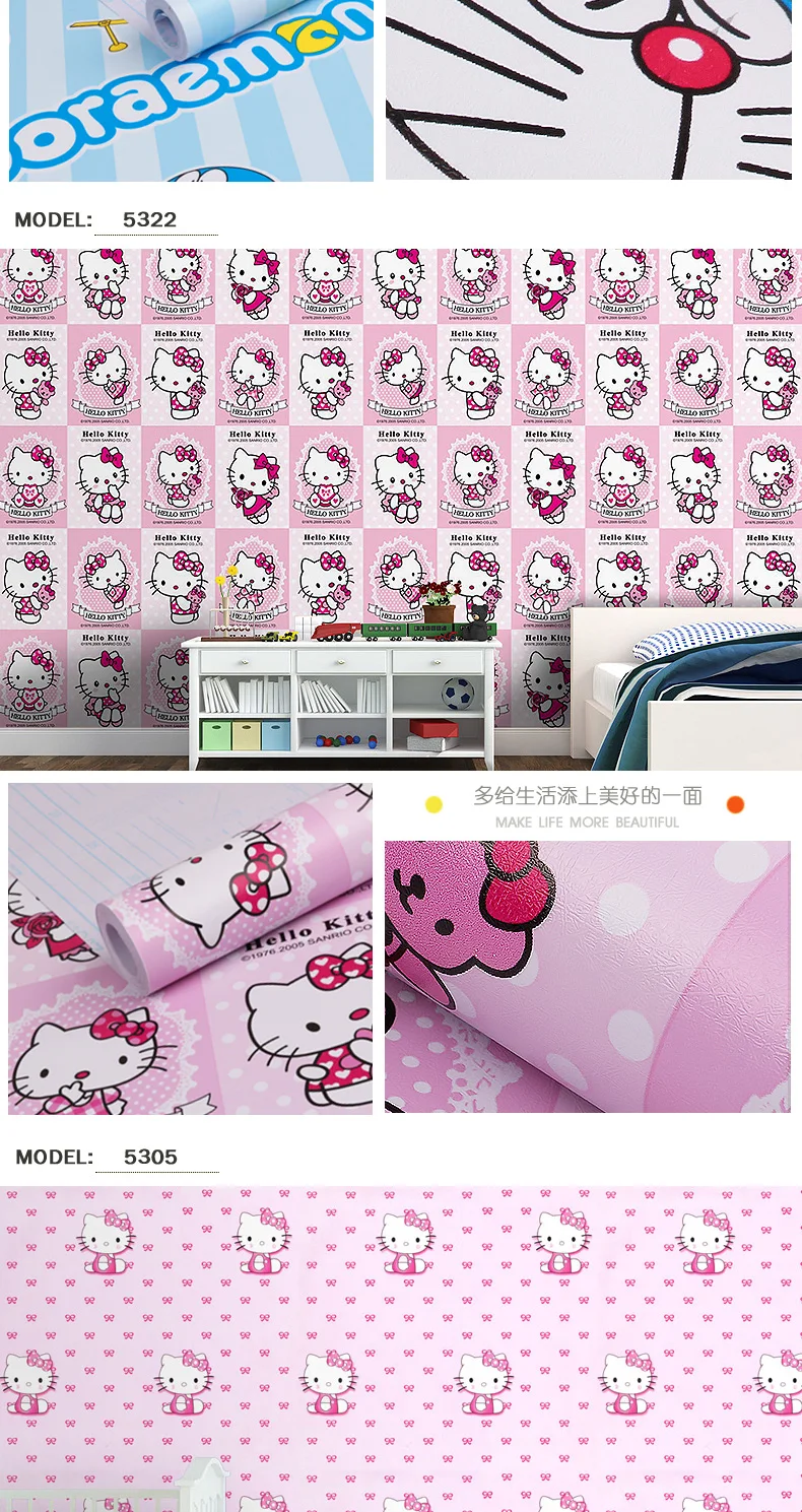 DIY ПВХ мультфильм самоклеющиеся обои гостиная спальня ТВ Задняя Детская комната мальчик девочка водонепроницаемые настенные стикеры на обои