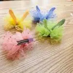 

Dot Yarn Mesh Hair Clips Hair Ring Rope Baby Girls BB Hairpins Cute Rabbit Ear Headwear Bow Flower Cute Hair Accessories
