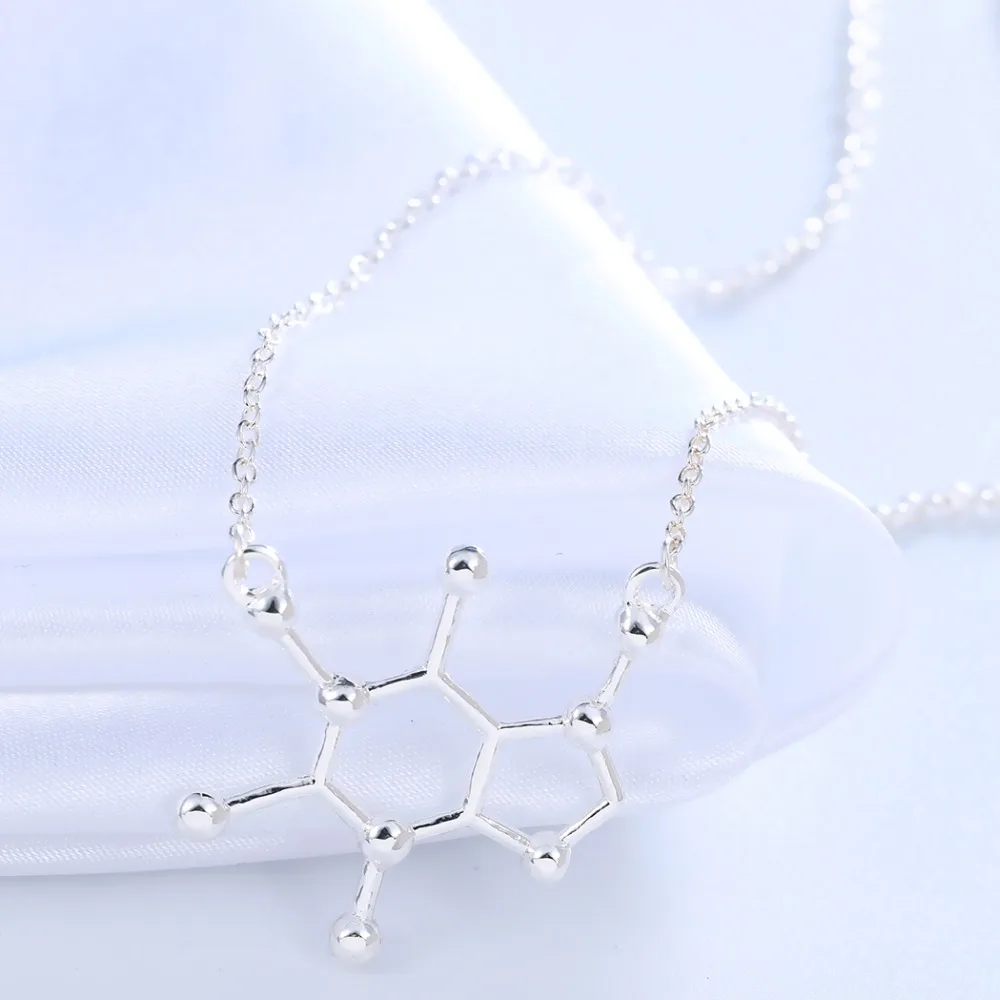 Чандлер 10 шт кофеин молекула кулон ожерелья звенья цепи любящие ювелирные