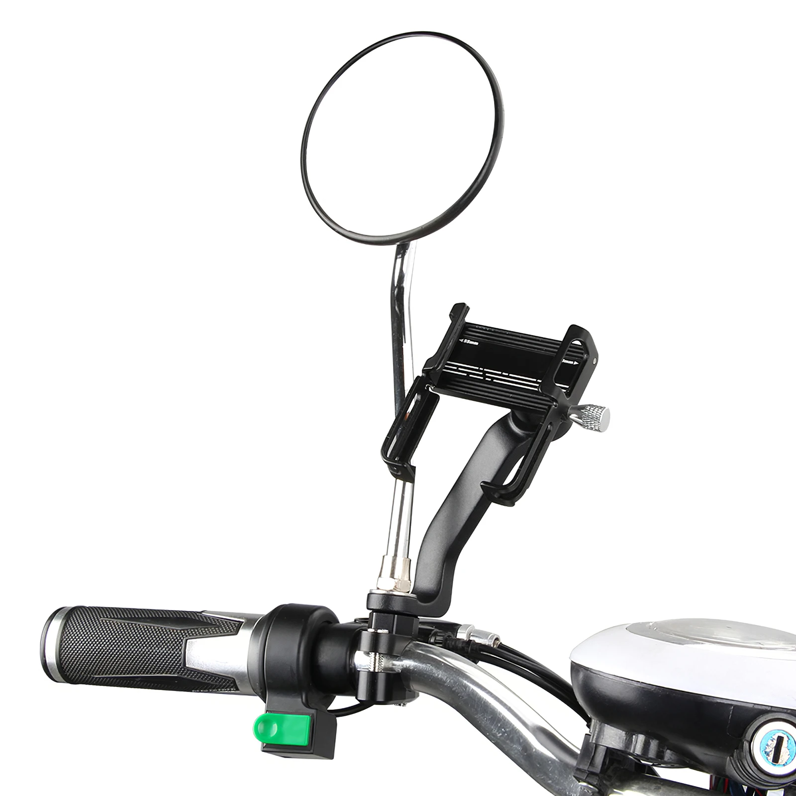 

ALLOMN Universal Motorcycle Mobile Phone Holder Adjustable Aluminum Alloy Motorcycle Phone Bracket with Installation Accessories