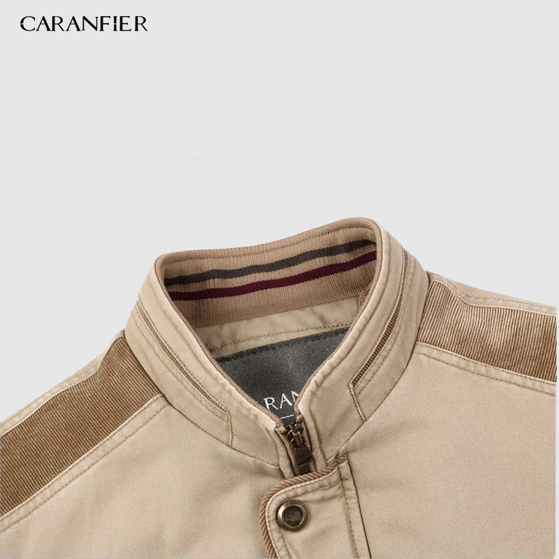 Новая высококачественная мужская повседневная куртка CARANFIER с воротником-стойкой