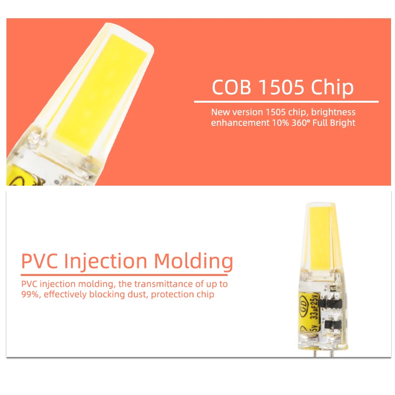 1/5 шт светодиодный G9 G4 лампа AC/DC 12V 220V 3W 6W 10W COB 2835SMD диммируемая Заменить галогенный