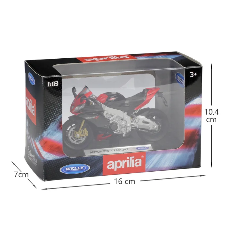 

WELLY 1:18 aprilia RSV4 Factory Diecast Alloy Motorcycle Model Toy For Children Birthday Gift Toys Collection