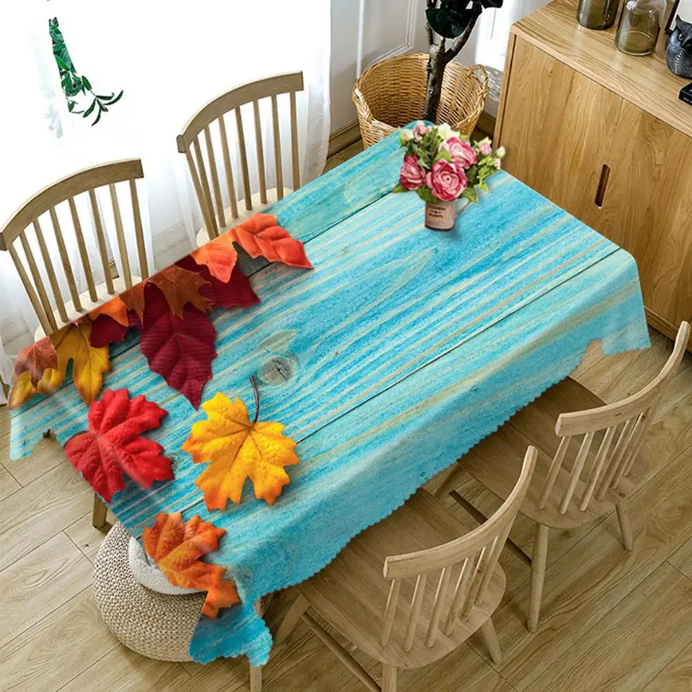 Autumn Maple Red Leaf 3D Tablecloth Pad Printing Bedside Table Cloth Dining Cover Obrus Tafelkleed mantel mesa nappe @5 | Дом и сад