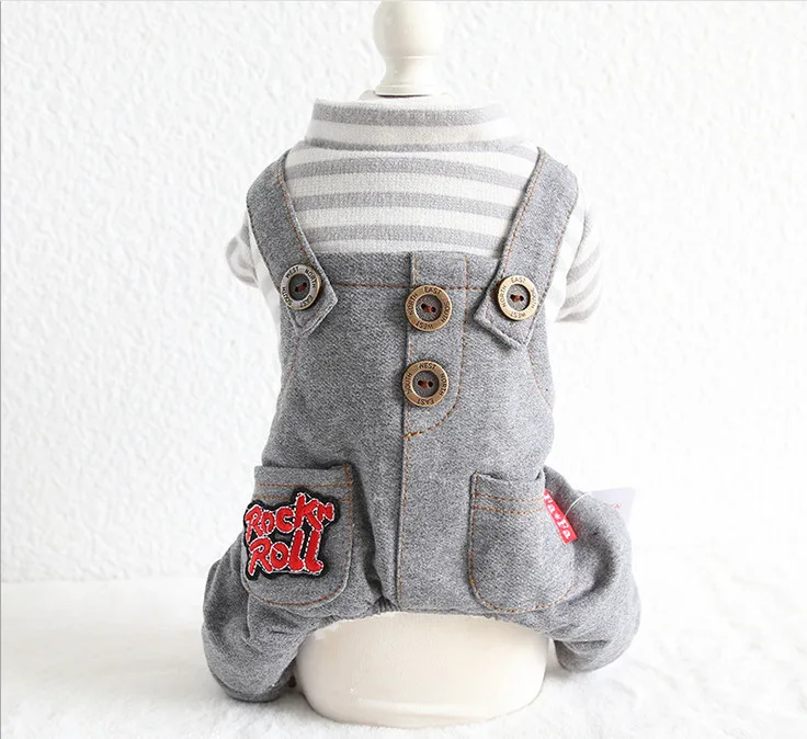 Рок джинсовая полосатая одежда для домашних собак зимняя халат комбинезон сабак