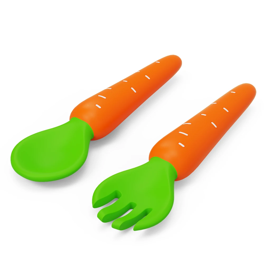 

Silicone baby spoon for Baby feedingTeething Stick Teether Newborn Toddler Training Feeding Spoons Infant Tableware Color box