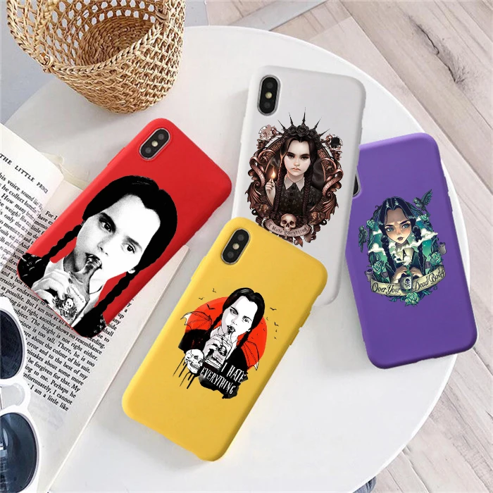 Среда Addams семейный цветной Мягкий силиконовый чехол для телефона iphone 6/6s, 6 Plus/6s Plus, 7/8, 7 Plus/8 Plus, X, XS, XR, XSMax