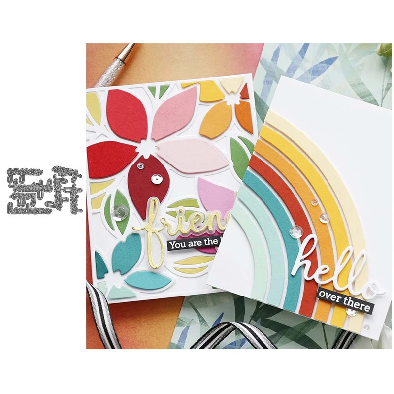 Металлические Вырубные штампы JC с буквами Hello для скрапбукинга рукоделия