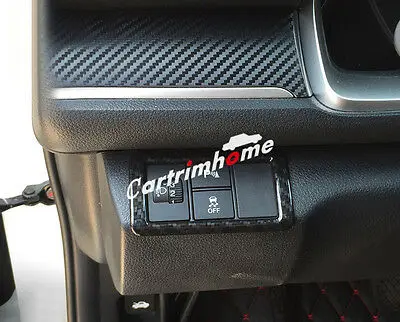 

Carbon Fiber Style Head Light Switch Button Cover Trim For Honda Civic 2016-2019