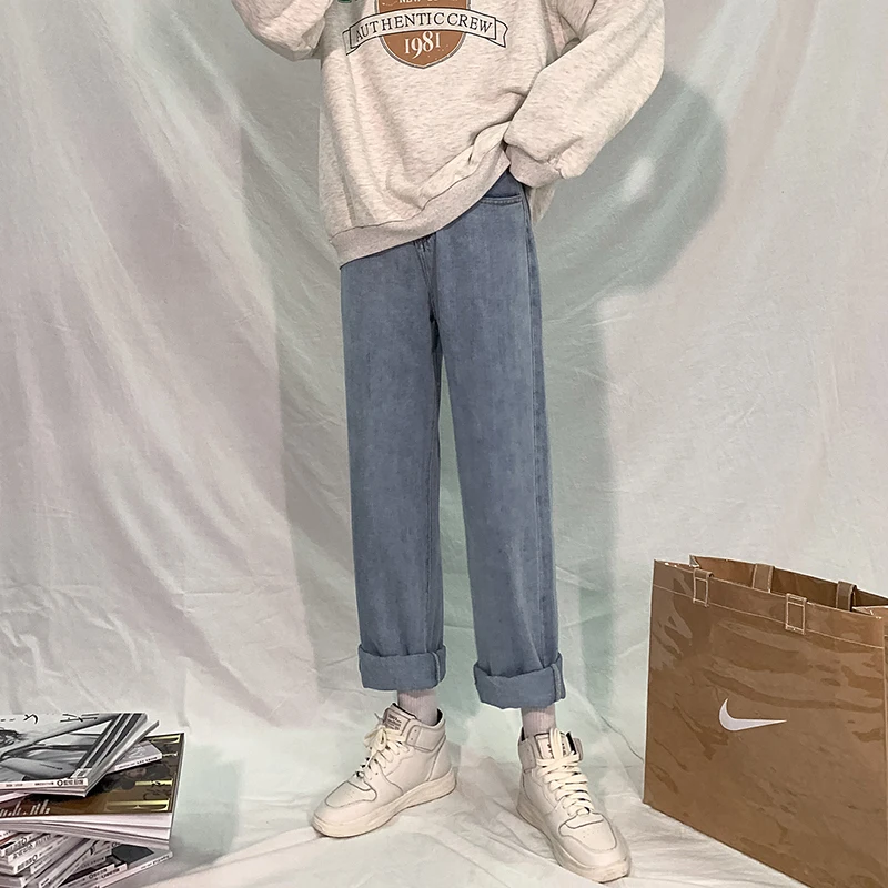 

Women 2021 Casual Fashion Comfortable Versatile Denim Ladie Straight long Pants Vintage Jeans girls temperament solid trousers