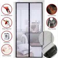 Reinforced Magnetic Screen Door Curtain Anti Mosquito Insect Fly Bug Curtains Automatic Closing Door Magnetic Mesh Insect Screen