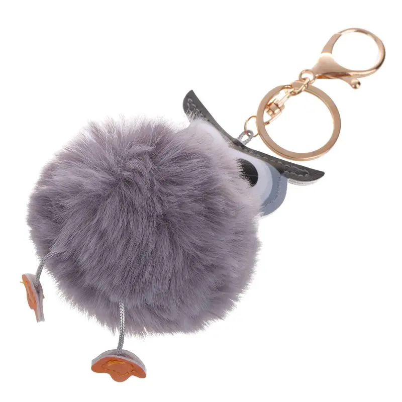 Новинка милый помпон пушистая сова брелок из искусственного кроличьего меха