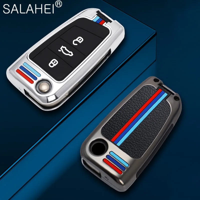 

Zinc Alloy + Silicone Car Key Case Cover For Volkswagen VW Magotan Passat B8 Golf For Skoda Superb A7 Auto Decoration Stylish