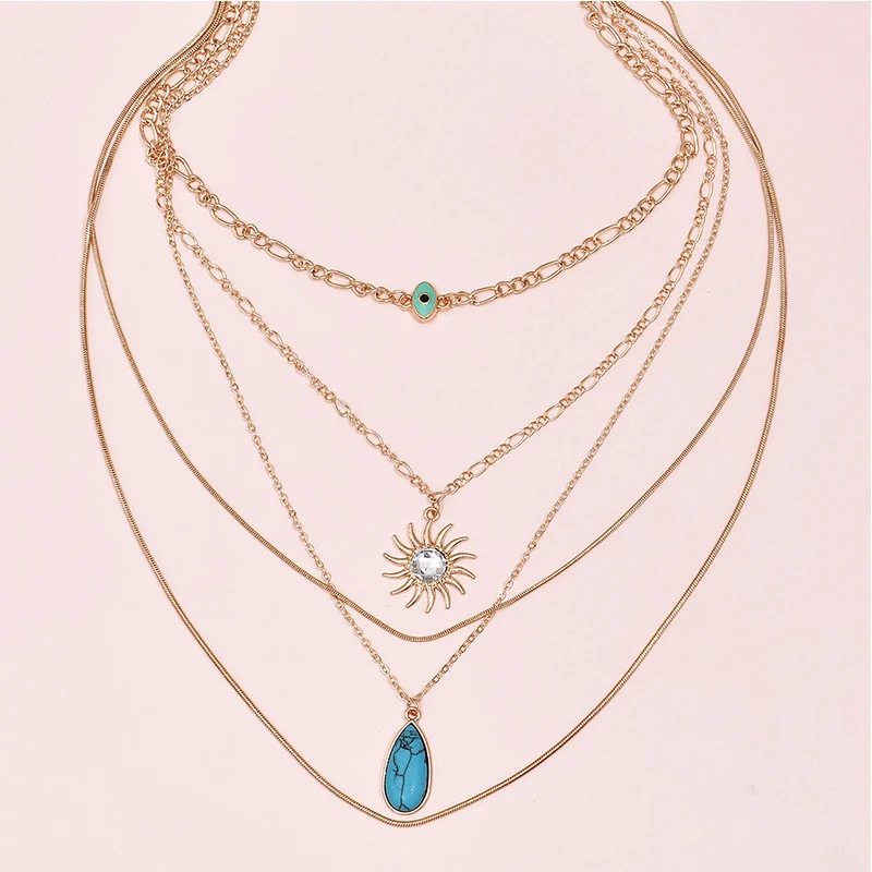 5 шт./компл. ожерелья в стиле &quotРетро&quot для женщин богемном из натурального камня