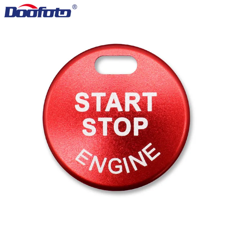 Doofoto Автомобильная наклейка для внутреннего интерьера Start Stop стильная кнопка Зажигания для автомобиля покрытие кольцо для Nissan Qashqai X-trail T32 Rogue МУРАНО Teana аксессуары - Название цвета: Red Cover