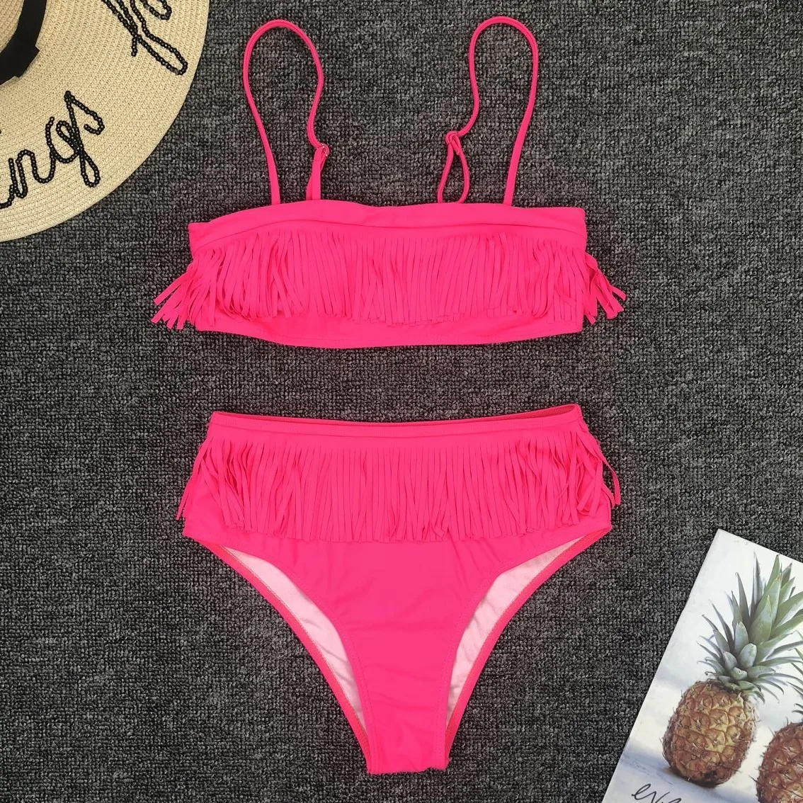 Купальник бикини женский с эффектом пуш ап и высокой талией|Купальники| |