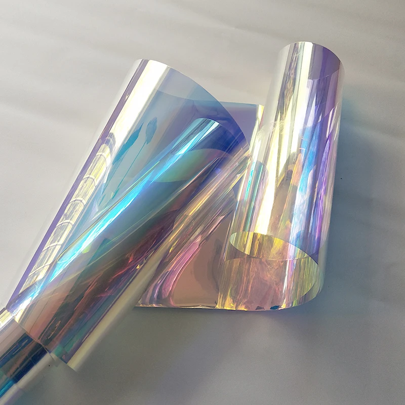 Двусторонняя зеркальная самоклеящаяся пленка для окон Радужный эффект