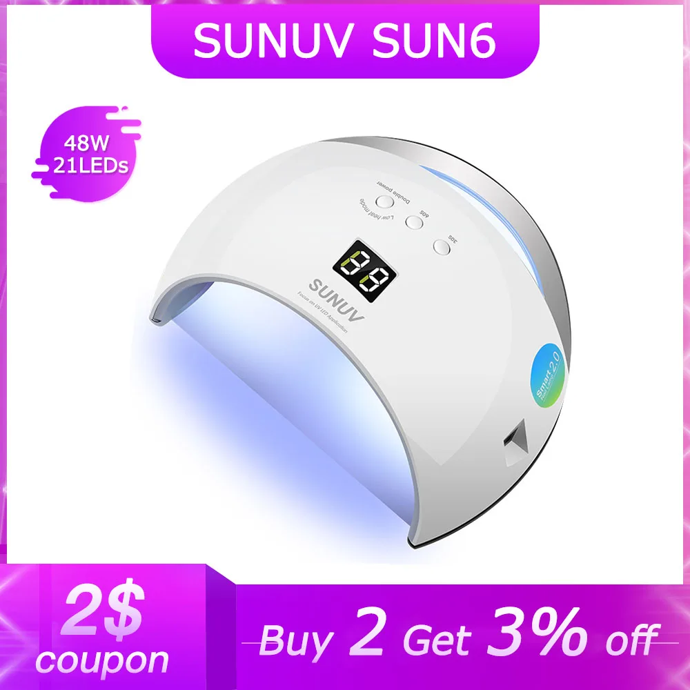 SUNUV SUN6 машинка для стрижки 48 Вт лампа ногтей Портативный УФ светодиодный гель