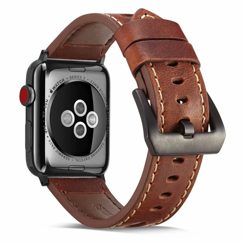 Leather strap for iWatch Apple watch band 44mm 40mm bracelet 42mm 38mm belt apple Watchband series 5 4 3 2 1Wrist correa | Наручные часы