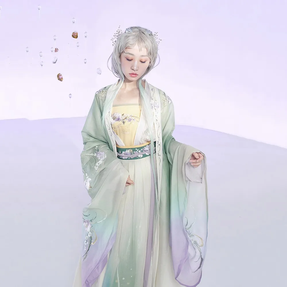 

Изысканный высокое качество женские традиционный костюм ханфу Китайский красивая Элегантная вышивка на сцене в народном стиле платье для ...