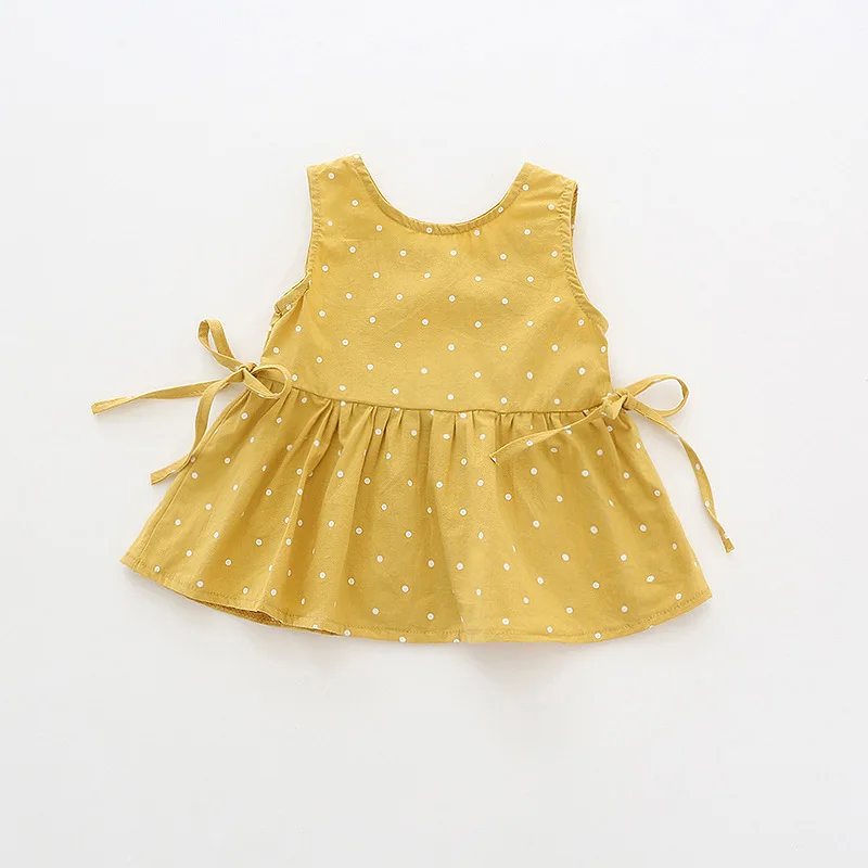 2019 точечное Кукольное платье для девочек детское топ без рукавов корейское из