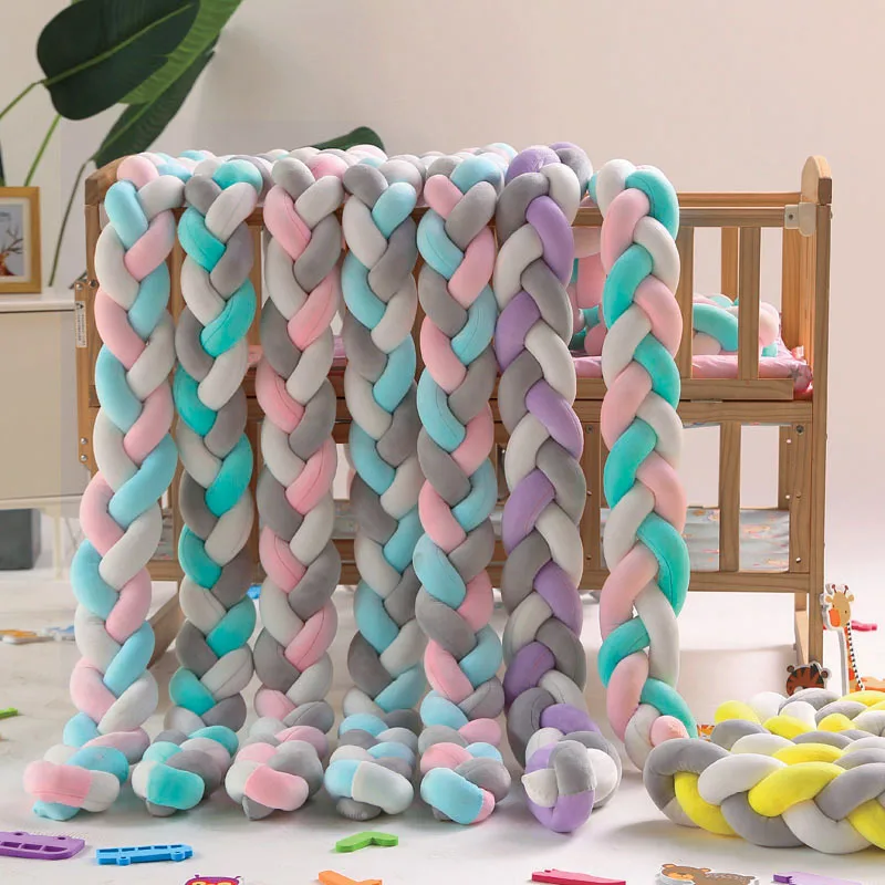 

3 strands of 4 meters braided children's room knotted bed fence baby bumper fence bed fence woven strip