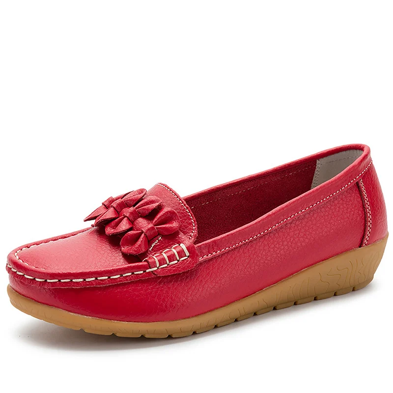 Обувь на плоской подошве Женские лоферы с бантом Повседневная обувь из