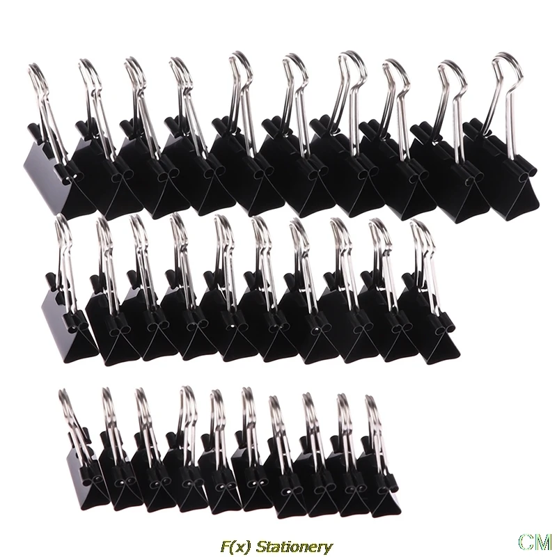 

10 Stack/batch Black Metal Binder Clips 19mm/25Mm/32Mm Notes Letter Paper clip Office supplies Binding Secure Clips