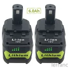 2 упаковки, 6000 мАч, 18 в, сменная батарея для Ryobi 18 в, литиевая батарея P102, P103, P105, P107, P108, P109, Ryobi ONE + беспроводной инструмент