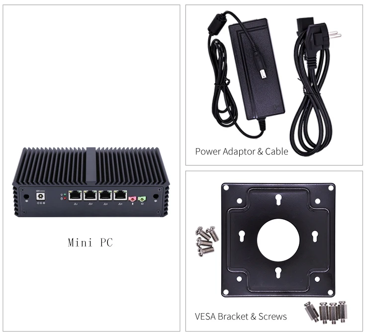 

Fanless Mini PC 4 Gigabit Core i3 i5 i7 Micro Gaming PC Computer AES-NI Fanless Firewall router Thin Client Intel Mini PC