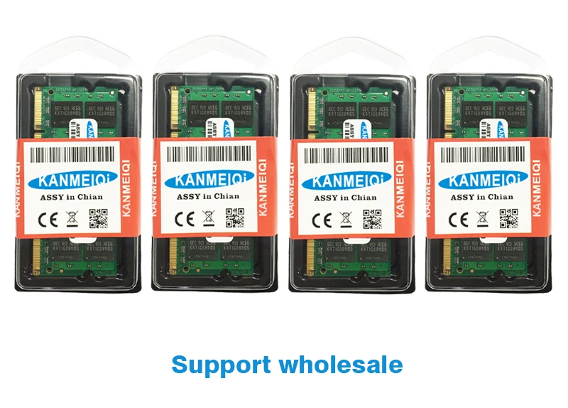 Kanmeiqi DDR2 4 Гб(2 шт. X2GB) PC2-6400 800 МГц 533/667 МГц для ноутбука SO-DIMM памяти Оперативная память 200pin 1,8 V