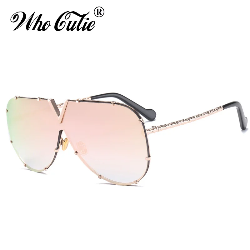 WHO CUTIE фирменный дизайн авиационные солнцезащитные очки без оправы мужские