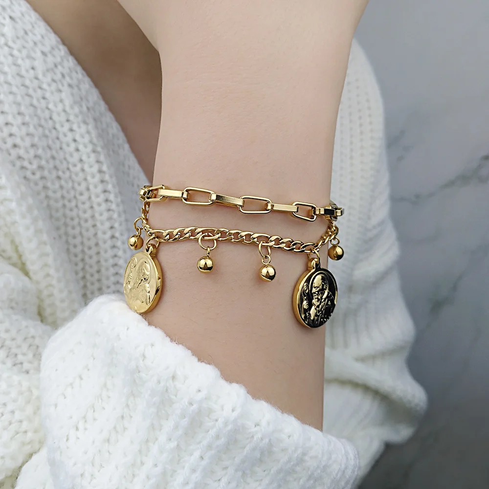 Браслет-цепочка Фигаро из нержавеющей стали