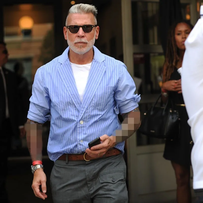 Фирменный модный костюм с воротником рубашки для мужчин уличная одежда длинным