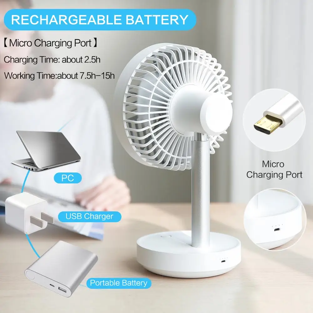 Портативный Настольный вентилятор SMARTDEVIL с низким уровнем шума зарядка от USB