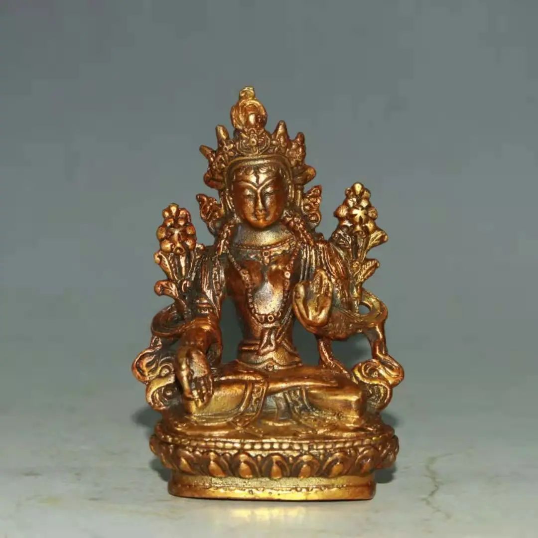 

Rare Old Tibet gilt copper Statue of Mother White Tara statue