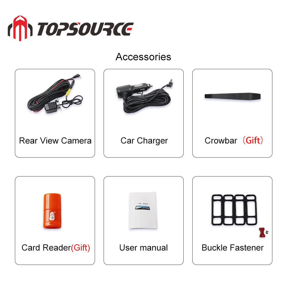 TOPSOURCE 10'' stream media Dash Camera 1080P Rear View Mirror Media Car DVR Recorder with Night Vision G Sensor Parking Monitor |
