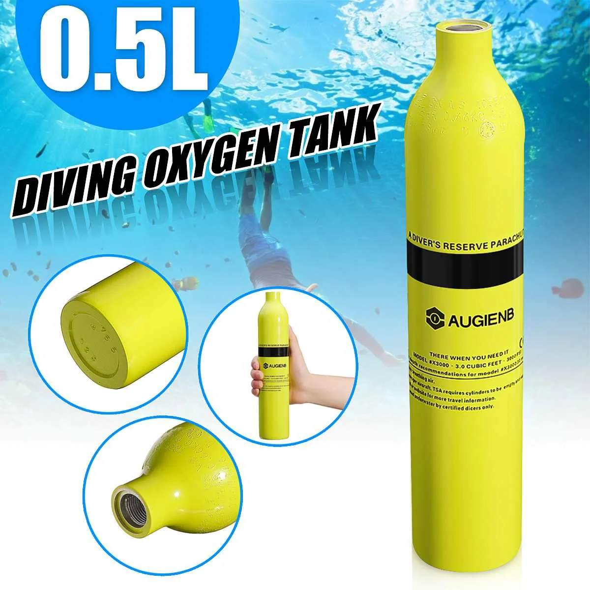 AUGIENB 0.5L / 1L цилиндр для подводного плавания мини кислородный резервуар респиратор