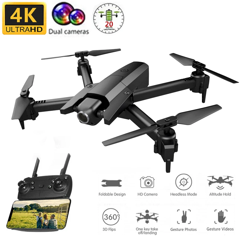 GW106 4K Профессиональный Дрон с камерой HD Двойная камера Квадрокоптер Wifi FPV RC