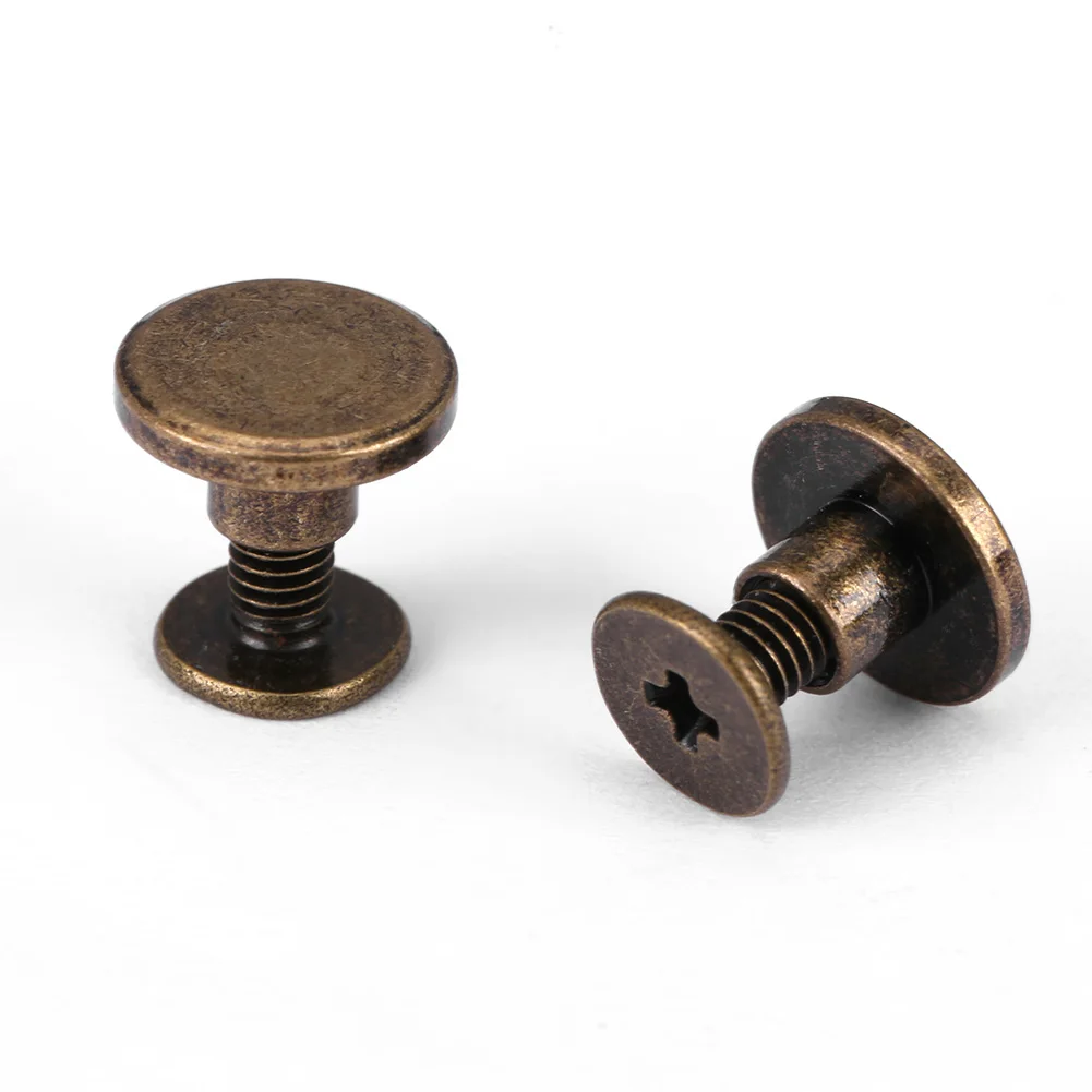 20 шт. медные латунные винты с плоской головкой гайки гвозди заклепки кожаный