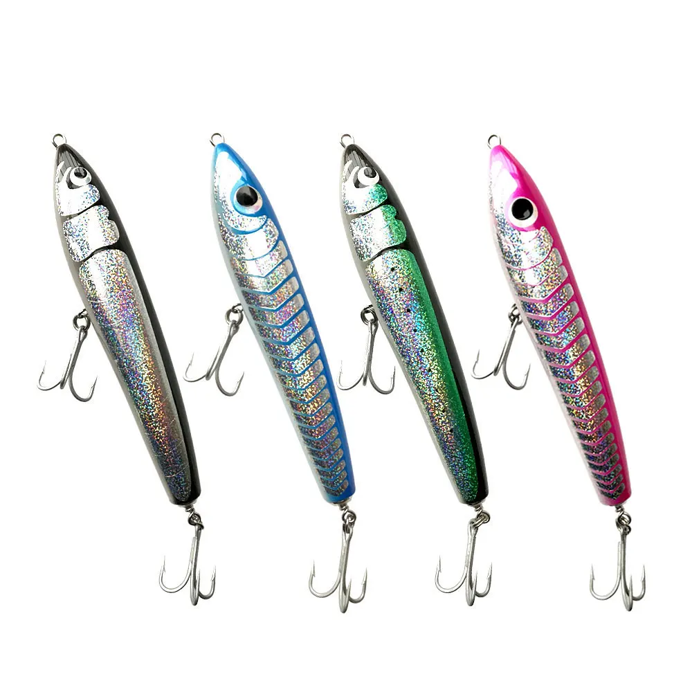 Pesca de Madeira Como Corrico Lápis Nadar Stickbait Isca 65g100g Topwater Wobblers gt Atum Artificial Flutuante Longa Fundição Pesca 2 Cheap Iscas artificiais