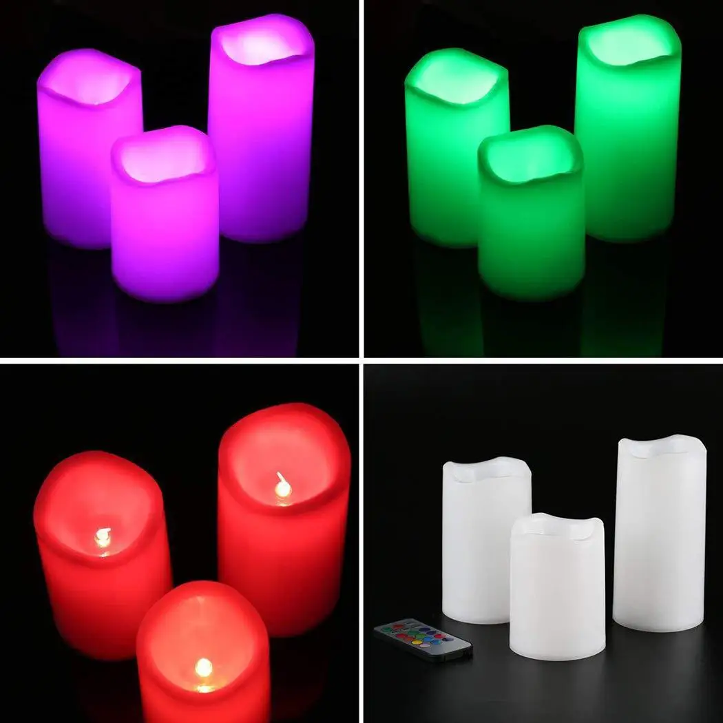 Цветной электронный свечной светильник светодиодный свадебные принадлежности 7