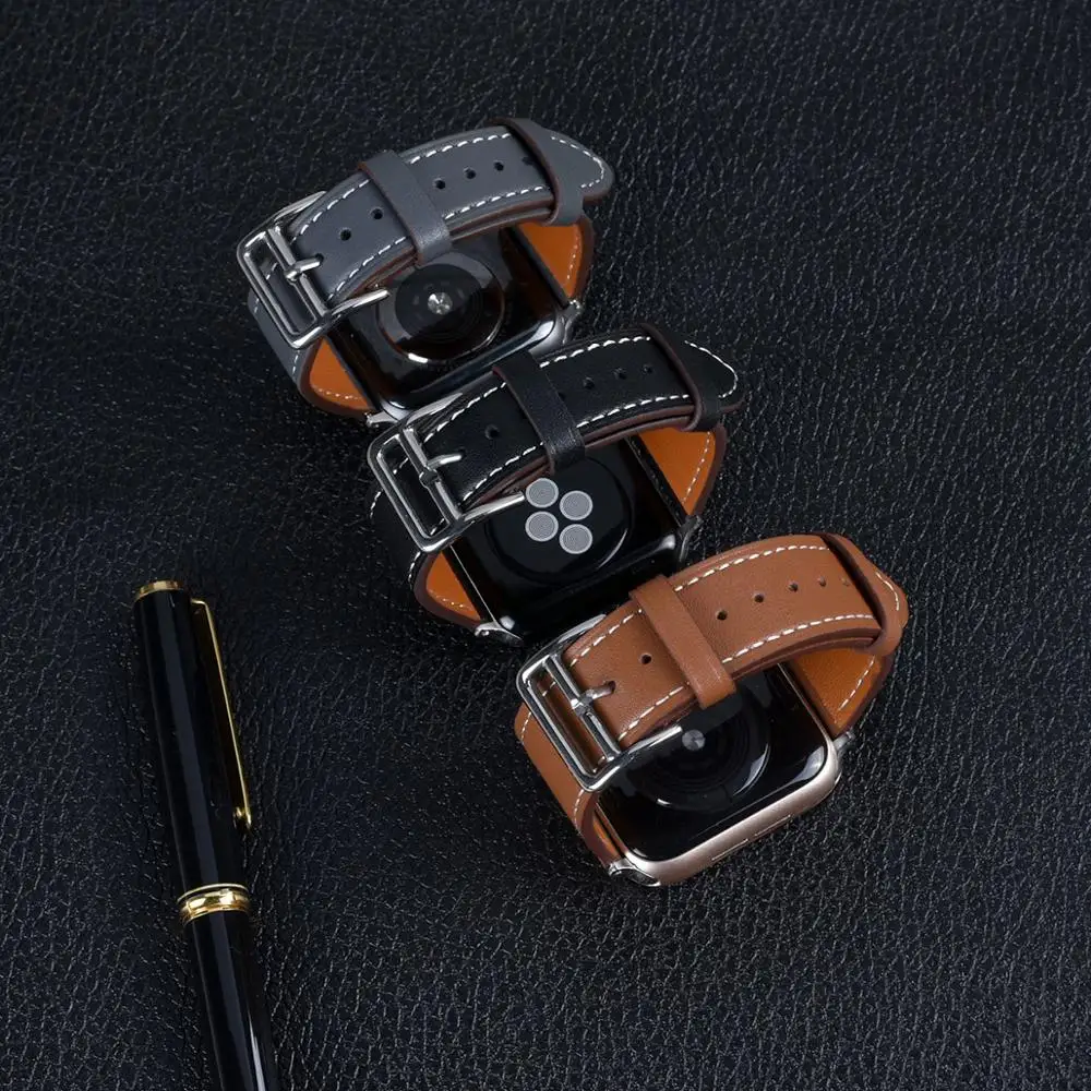 Кожаный ремешок для iWatch 40 мм 44 спортивный тур браслет Apple watch 42 38 Series 2 3 4 5 6
