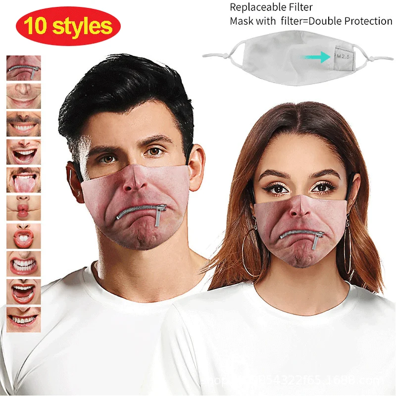 Смешные фигурки цифровая печать маска может быть установлен с фильтром