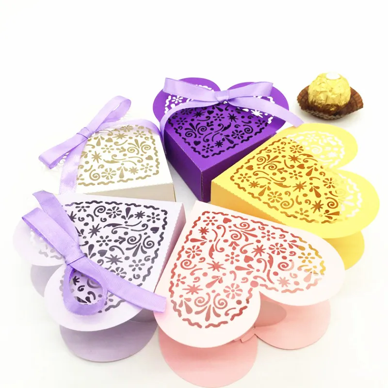 10 Pcs Heart-shaped Openwork Pattern Favor Gift Box Birthday Party Decoration Event Supplies Candy 5Z | Дом и сад