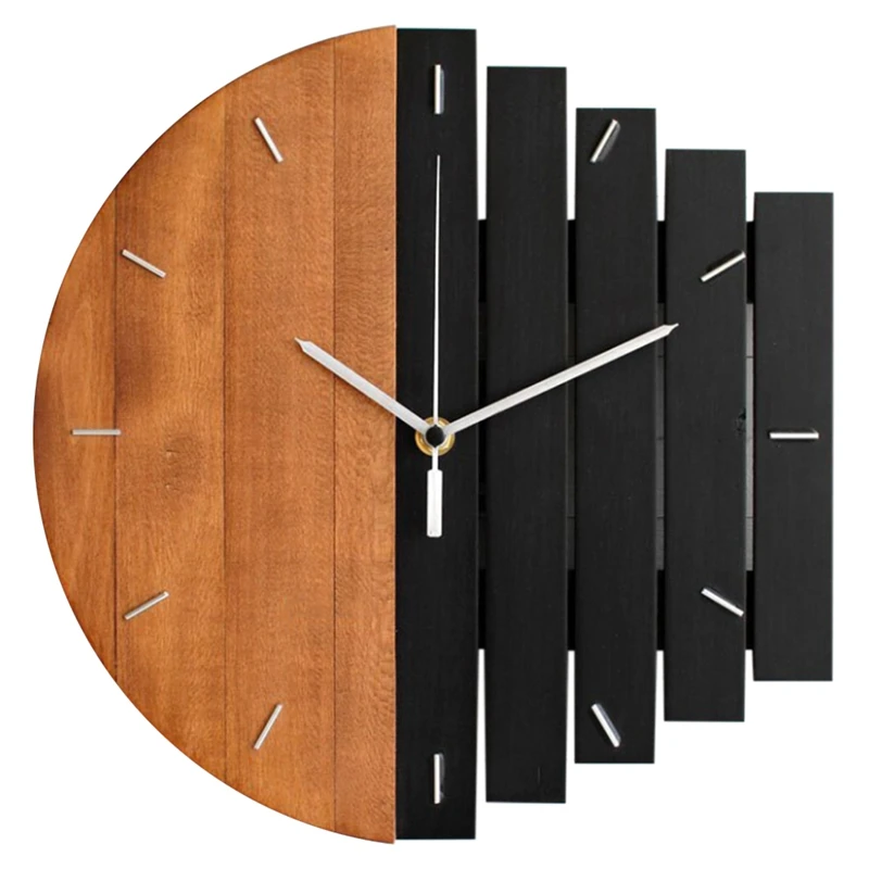 

Wooden Wall Clock Modern Design Vintage Rustic Shabby Clock Quiet Art Watch Home Decoration