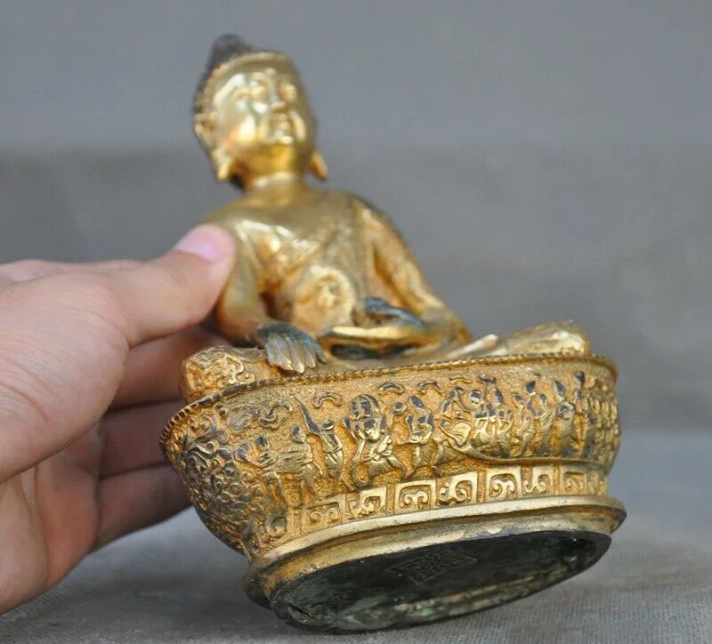 

wedding decoration Tibet Buddhism bronze gilt Amitayus sakyamuni Shakyamuni Tathagata Buddha statue