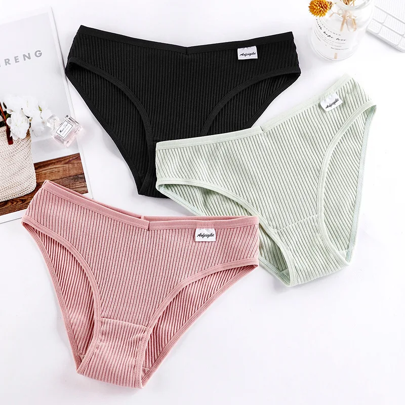 3PCS/Lot S-4XL Cotton Panties Female Underpants Sexy for Women Briefs Underwear Plus Size Pantys Lingerie 8 Solid Colors - купить по