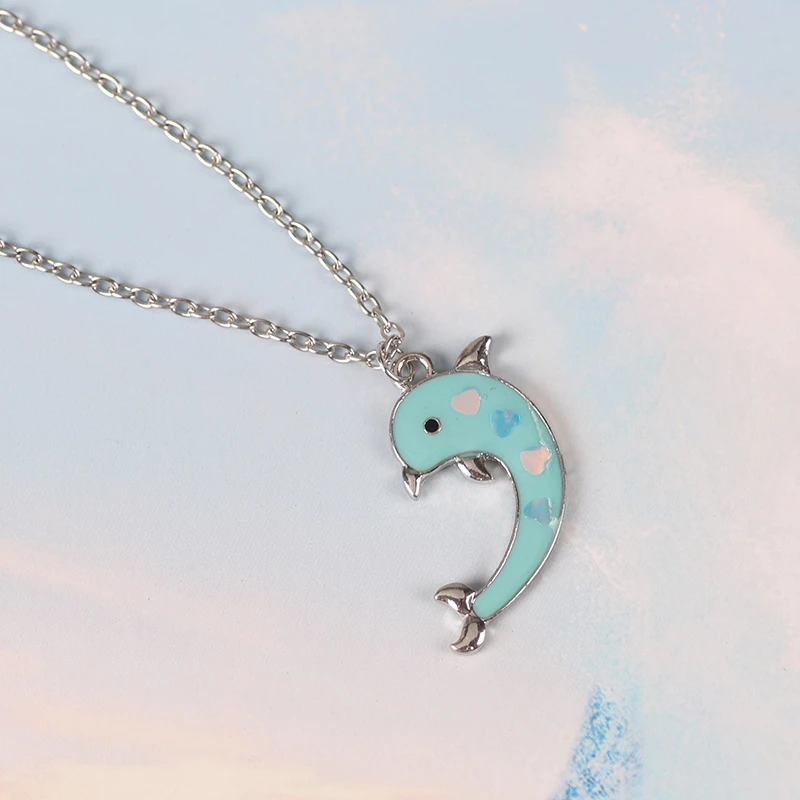 2020 Новое модное ожерелье Для Пары Дельфин синего и розового цвета с вышивкой в